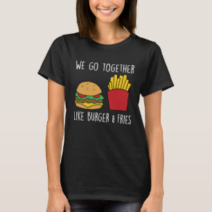 Pommes frites Cheeseburger Fast Food Burger zusamm T-Shirt