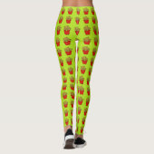 Pommes frites Design auf Limonem Hintergrund Leggings (Rückseite)