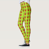 Pommes frites Design auf Limonem Hintergrund Leggings (Links)