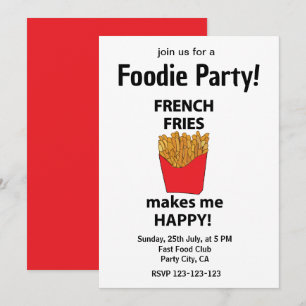 Pommes Frites Fast Food Foodie Party Einladung