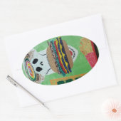 Pommes frites im Paradies Ovaler Aufkleber (Umschlag)