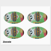 Pommes frites im Paradies Ovaler Aufkleber (Blatt)