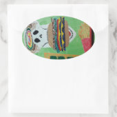 Pommes frites im Paradies Ovaler Aufkleber (Tasche)