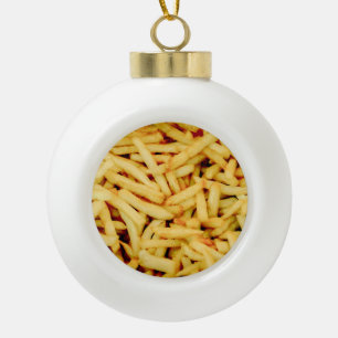 Pommes-Frites Keramik Kugel-Ornament