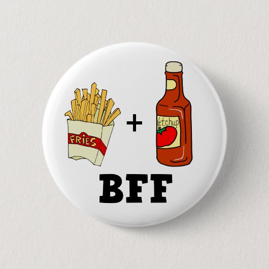 Pommes frites & Ketchup BESTE FREUNDIN Button (Vorderseite)