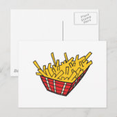 Pommes-frites-Korb Postkarte (Vorne/Hinten)