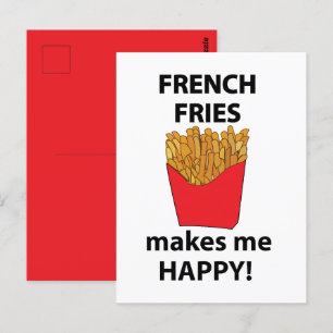 Pommes Frites Macht Mich Glücklich Pommes Frites Postkarte