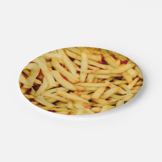 Pommes-Frites Pappteller (Schrägansicht)