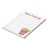 Pommes frites Pommes frites Fry Fast Food Notizblock (Rotiert)