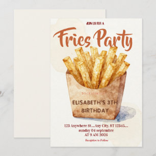Pommes-Frites-Restaurant-Geburtstags-Einladung Einladung