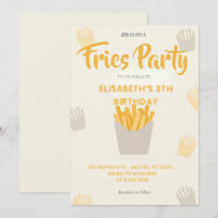 Pommes-Frites-Restaurant-Geburtstags-Einladung