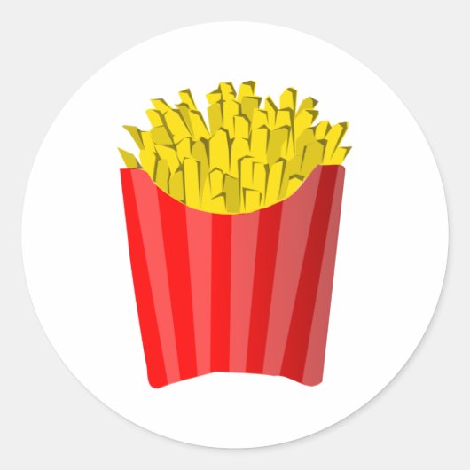 Pommes Frites! Runder Aufkleber (Vorderseite)
