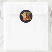 Pommes frites runder aufkleber (Tasche)
