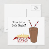 Pommes Frites und ein Milchshake Postkarte (Vorne/Hinten)