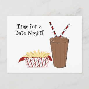 Pommes Frites und ein Milchshake Postkarte