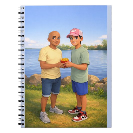 Pommes teilen am See Notizblock (Vorderseite)