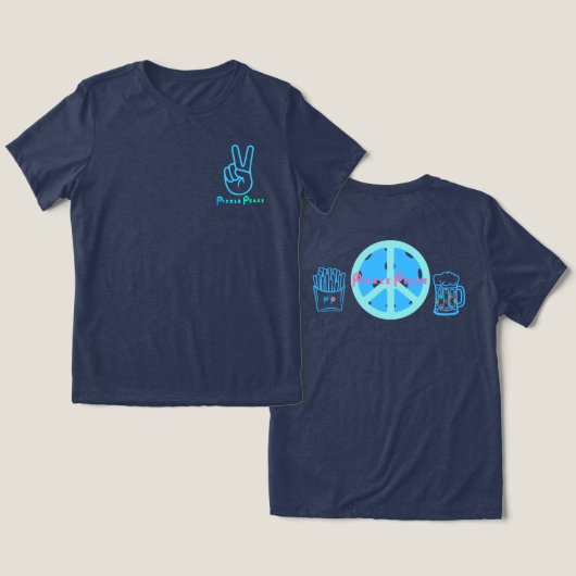Pommes, Trinkpickleball Tri-Blend Shirt (Design Vorderseite & Rückseite)