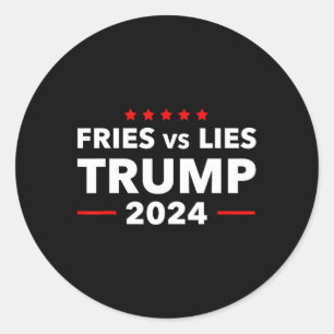 Pommes vs Lügen Trump 2024 Fritten Trump Vance Runder Aufkleber