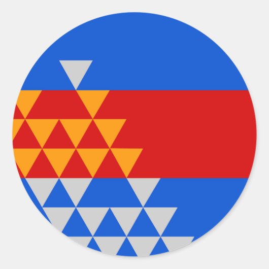 Pomo Indian Flag ethnic Symbol American Native Usa Runder Aufkleber (Vorderseite)