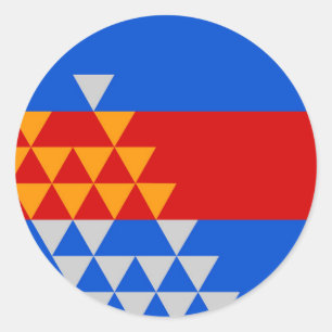 Pomo Indische Flagge ethnisches Symbol Amerikanisc Runder Aufkleber