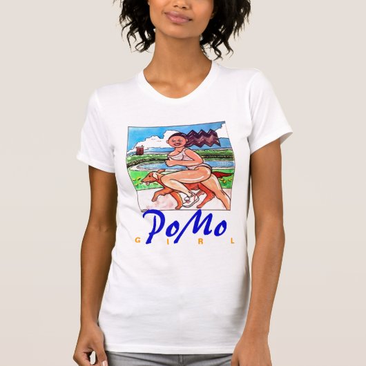 PoMo Mädchen u. Hund T-Shirt (Vorderseite)