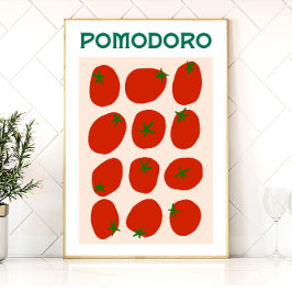 Pomodoro Italian Tomato Retro Moderner Vintager St Poster