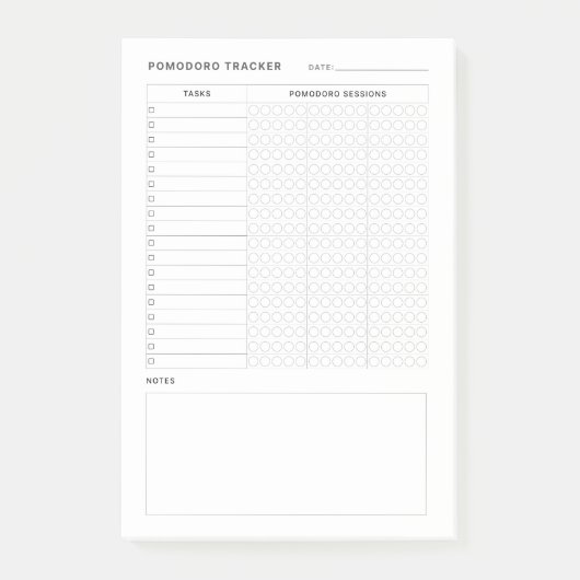 Pomodoro Studie Habit Planner Post-it Klebezettel (Vorderseite)