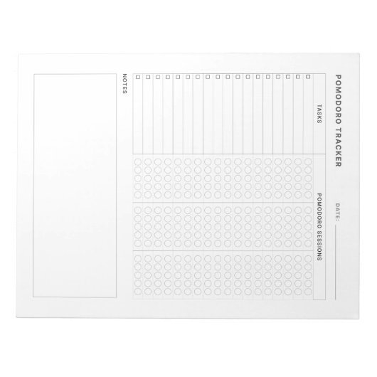 Pomodoro Studie Habit Tracker Notizblock (Vorderseite)