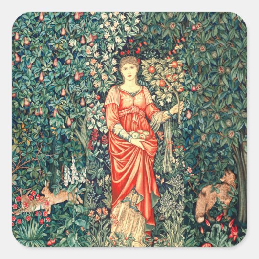 POMONA HOLT OBST IN GRIECHENLAND, WALDTIEREN QUADRATISCHER AUFKLEBER (Vorderseite)