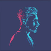 Pompadour-Haarstil Aufkleber (Vorderseite)