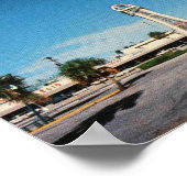 Pompano Beach FL, Ocean Esplanade, Vintag Poster (Ecke)