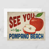 Pompano Beach Florida Apple - Vintage Travel Postkarte (Vorne/Hinten)