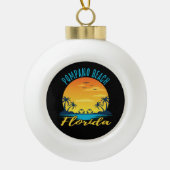 Pompano Beach Florida Palm Tree Beach Keramik Kugel-Ornament (Vorderseite)