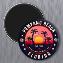 Pompano Beach Florida Retro Sunset Souvenir