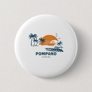 Pompano Beach Florida Sommerurlaub Vintage 70er Button