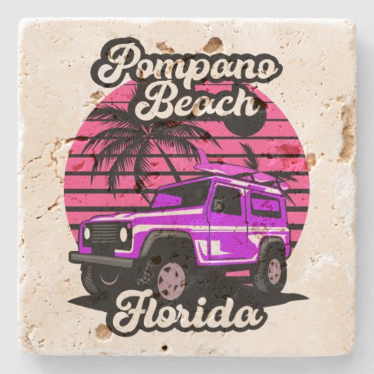 Pompano Beach, Florida Steinuntersetzer (Vorderseite)
