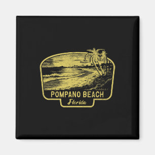 Pompano Beach Florida Strand Surf Vintage Blau Magnet