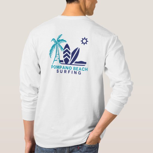 Pompano Beach Florida Surfing T - Shirt (Rückseite)