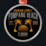 Pompano Beach Silbernes Ornament<br><div class="desc">Pompano Beach</div>