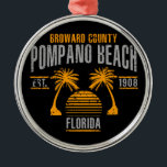 Pompano Beach Silbernes Ornament<br><div class="desc">Pompano Beach</div>