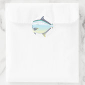 Pompano Florida Fischvektordarstellung Runder Aufkleber (Tasche)