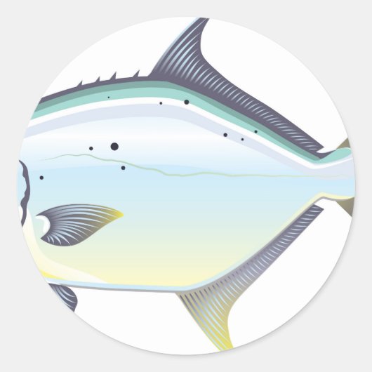 Pompano Florida Fischvektordarstellung Runder Aufkleber (Vorderseite)