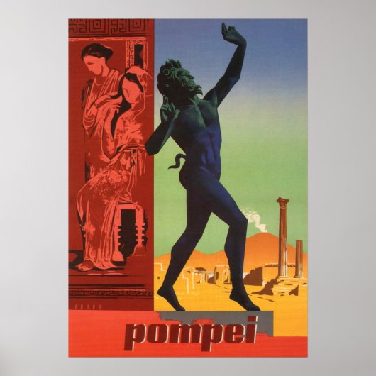 Pompei, Italien Vintage Travel Poster (Vorne)