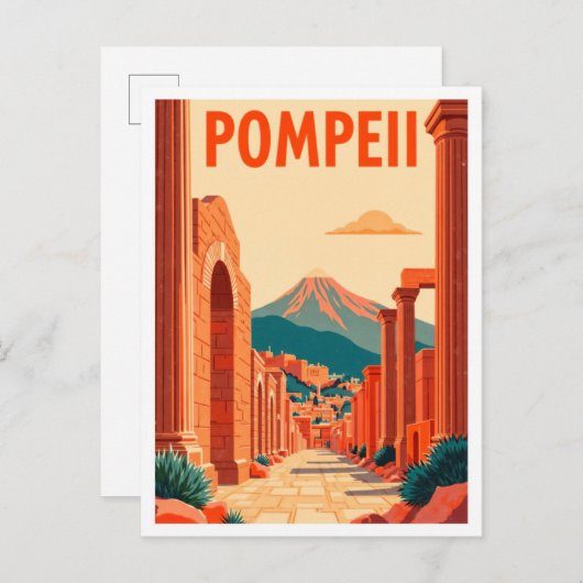 Pompeii Art Vintag Illustration Postkarte (Vorne/Hinten)