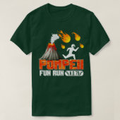 Pompeii Fun Run 79 AD Sonnenlicher Vulkan Running T-Shirt (Design vorne)