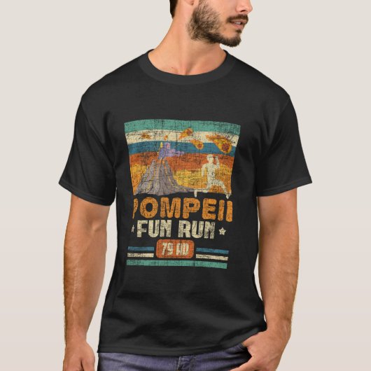 Pompeii Fun Run Geography Volcanolog T-Shirt (Vorderseite)
