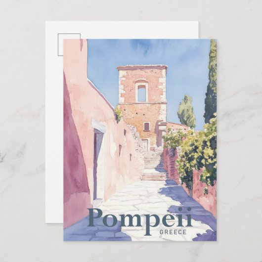 Pompeii Griechenland Wasserfarben Postkarte (Vorne/Hinten)