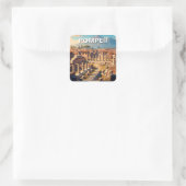 Pompeii Italien Monte Vesuvius Reisen Quadratischer Aufkleber (Tasche)