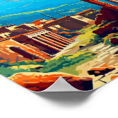 Pompeii Italien Vintage Reise Illustration Poster (Ecke)