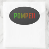 Pompeii Italy Minimal Typographic Design Ovaler Aufkleber (Tasche)